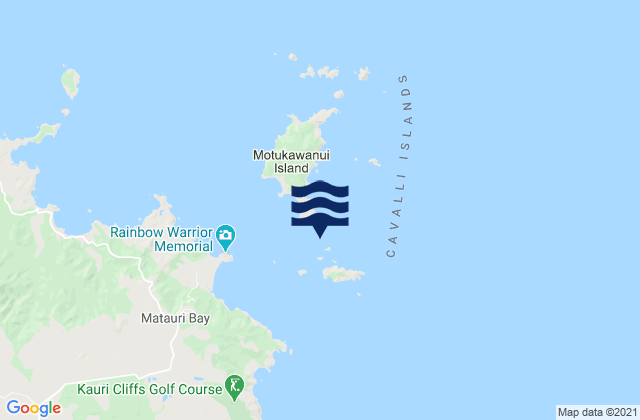 Tarawera Island, New Zealand tide times map