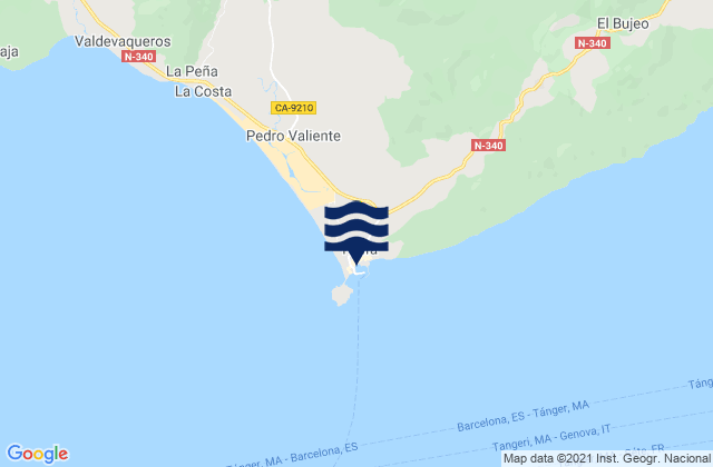 Tarifa Port, Spain tide times map
