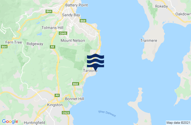 Taroona, Australia tide times map