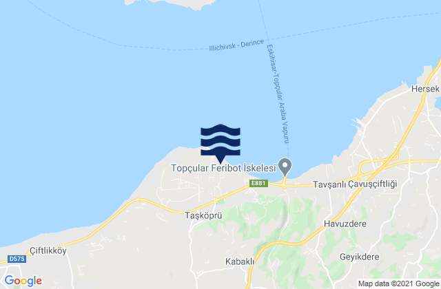 Taskopru, Turkey tide times map