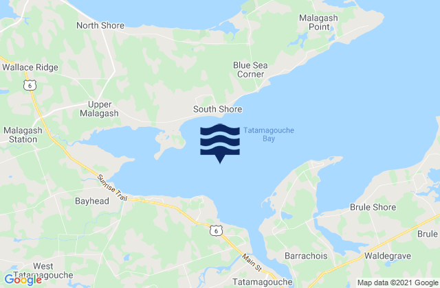 Tatamagouche Bay, Canada tide times map