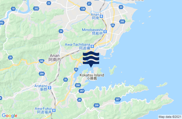 Tatibana, Japan tide times map