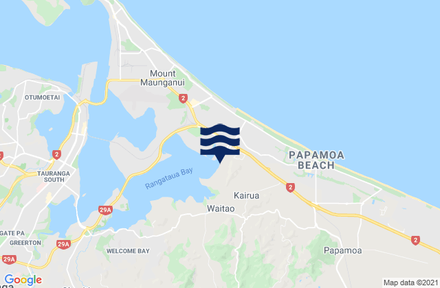 Tauranga City, New Zealand tide times map