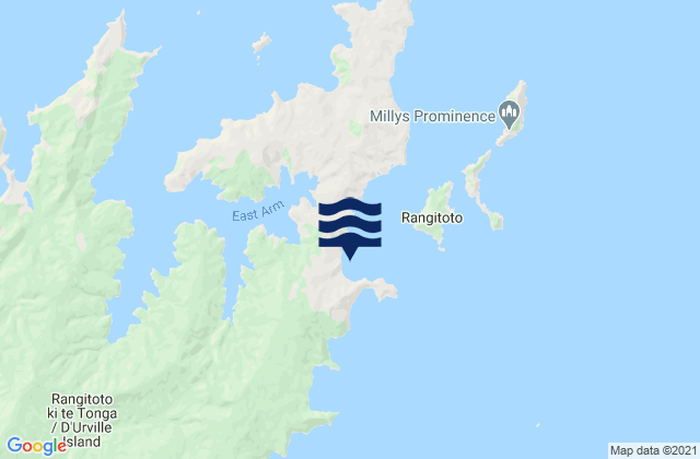 Te Akau (Black Beach), New Zealand tide times map