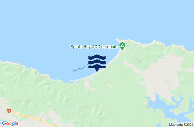 Te Horo Beach, New Zealand tide times map