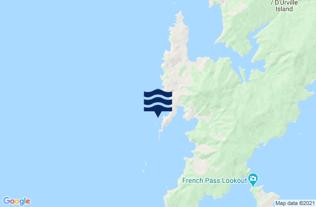 Te Horo Island, New Zealand tide times map