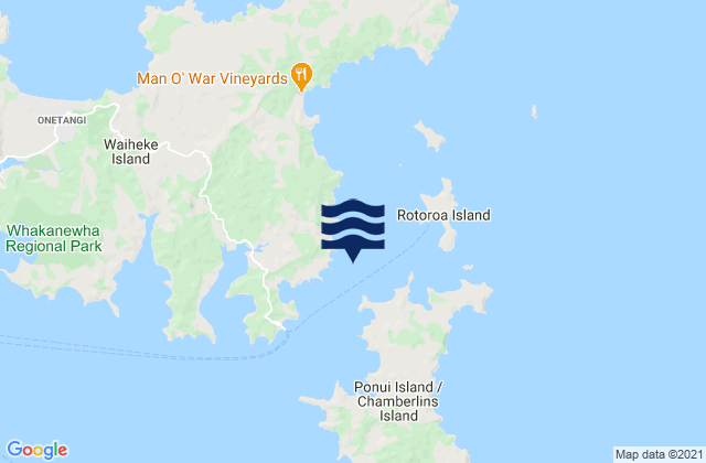 Te Kawau Bay, New Zealand tide times map
