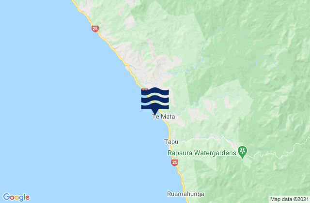Te Mata Bay, New Zealand tide times map