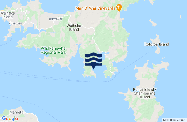 Te Matuku Bay (McLeods Bay), New Zealand tide times map