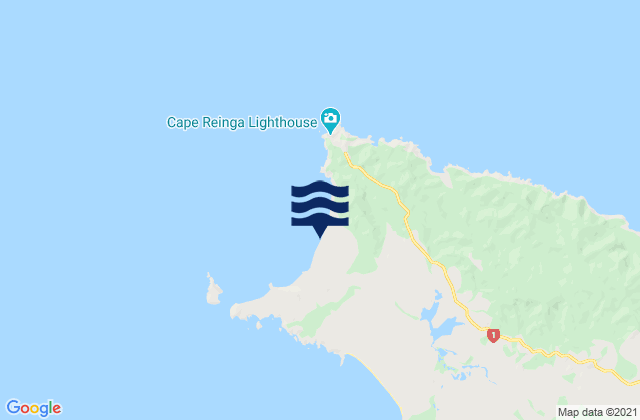 Te Werahi Beach, New Zealand tide times map