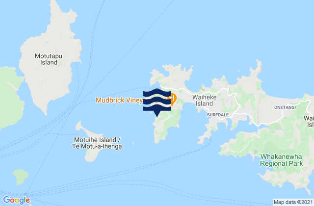 Te Wharau Bay, New Zealand tide times map