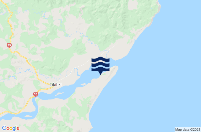 Te Wharau Beach, New Zealand tide times map