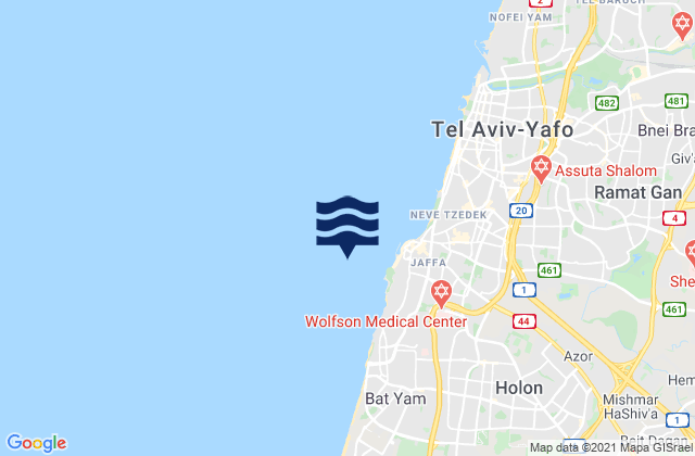 Tel Aviv-Yafo, Palestinian Territory tide times map