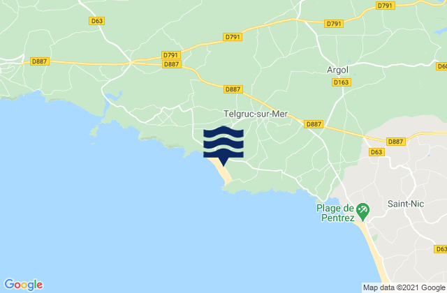 Telgruc-sur-Mer, France tide times map