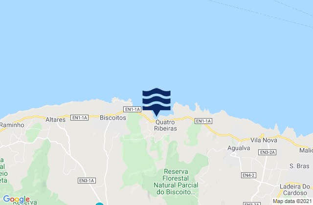 Terceira - Baia Das Quatro Ribeiras, Portugal tide times map