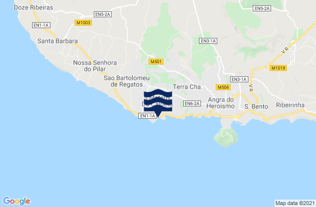 Terceira - Sao Mateus da Calherta, Portugal tide times map