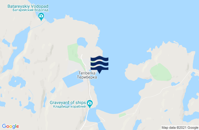 Teriberka Bay, Russia tide times map