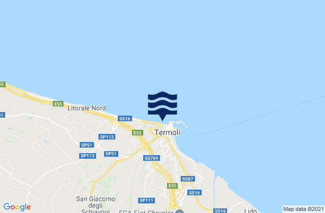 Termoli, Italy tide times map