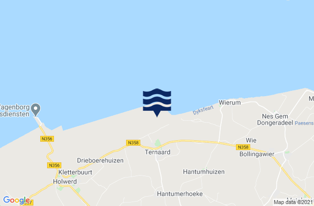 Ternaard, Netherlands tide times map