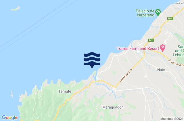 Ternate, Philippines tide times map