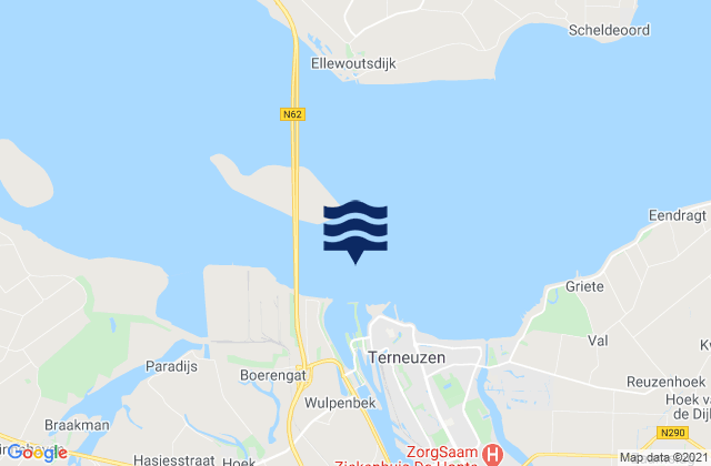 Terneuzen, Netherlands tide times map