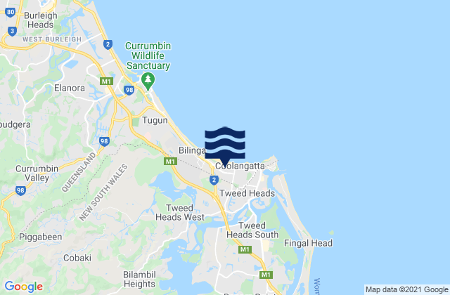 Terranora Broadwater, Australia tide times map