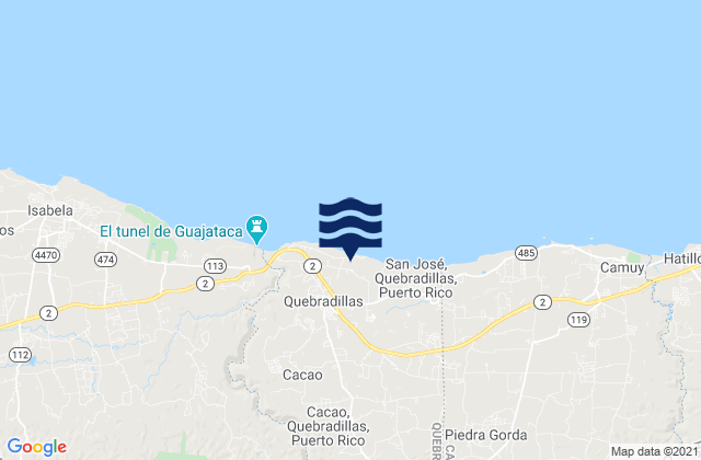 Terranova Barrio, Puerto Rico tide times map