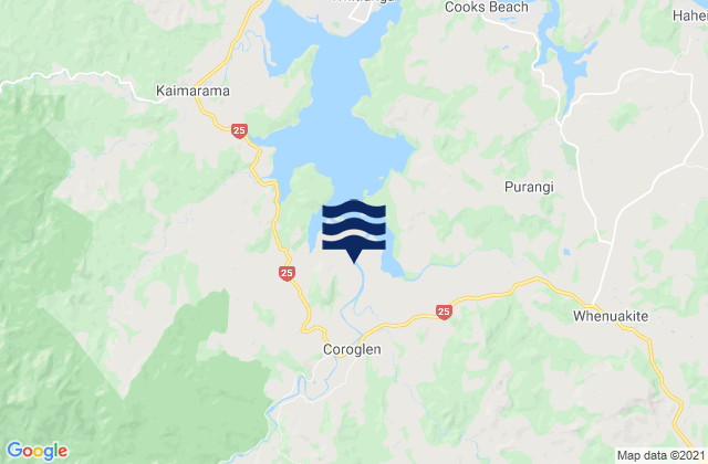 Thames-Coromandel District, New Zealand tide times map