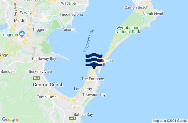 The Entrance, Australia tide times map