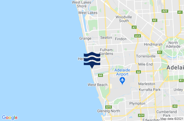 Thebarton, Australia tide times map