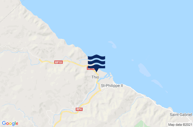 Thio, New Caledonia tide times map