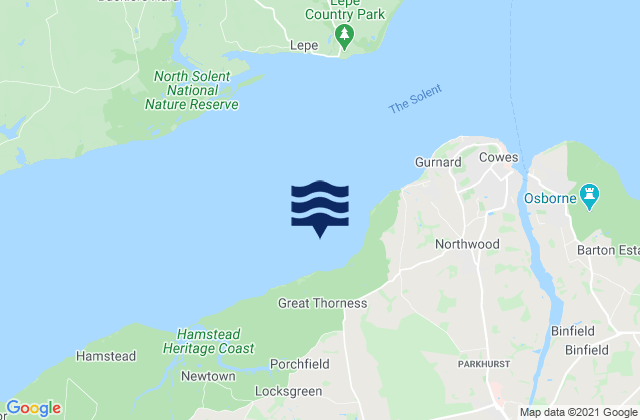 Thorness Bay, United Kingdom tide times map