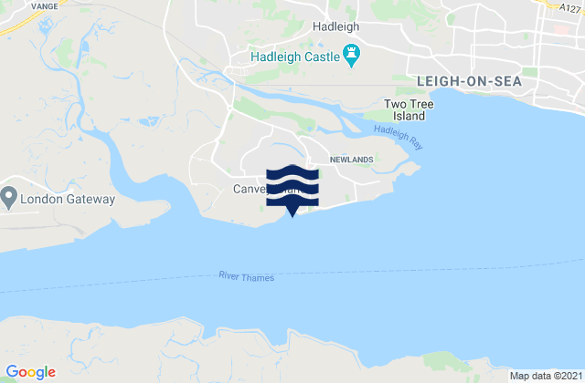 Thorney Bay Beach, United Kingdom tide times map