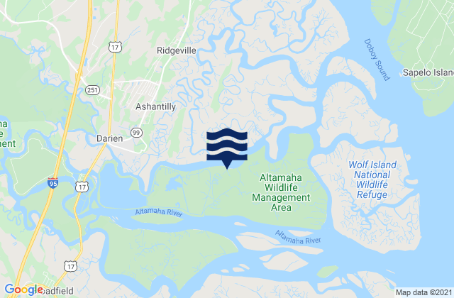 Threemile Cut Entrance (Darien River), United States tide chart map