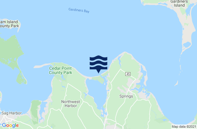 Threemile Harbor Entrance (Gardiners Bay), United States tide chart map