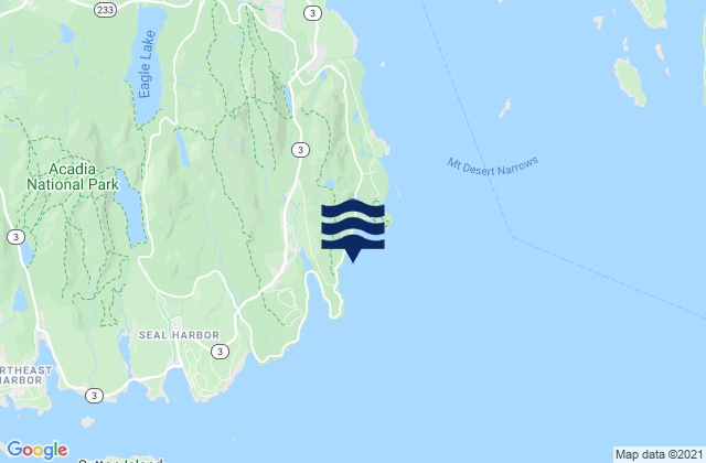 Thunder Hole, United States tide chart map