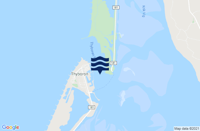Thyboron Channel, Denmark tide times map