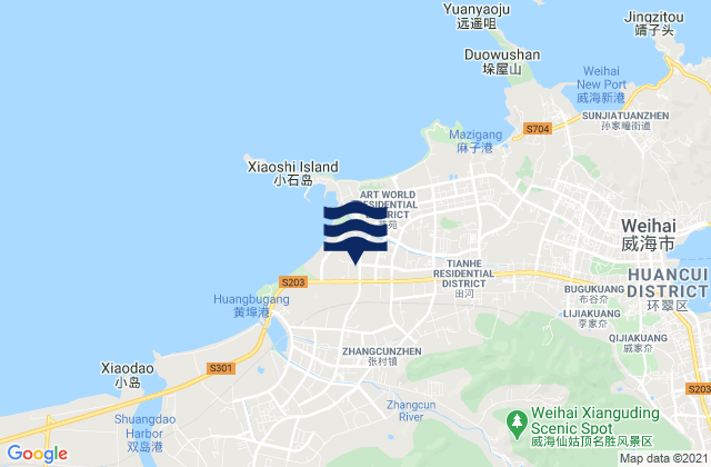 Tianhe, China tide times map