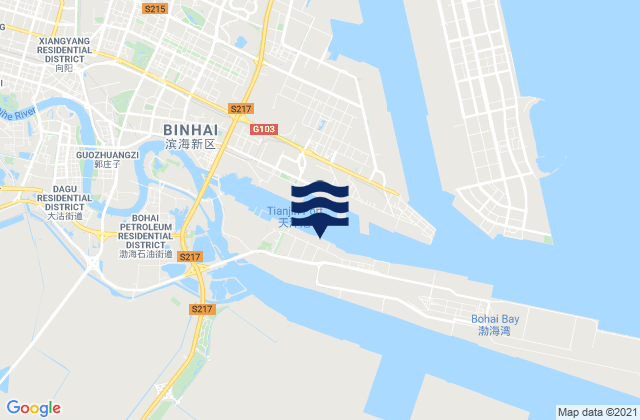 Tianjin Xin Gang, China tide times map