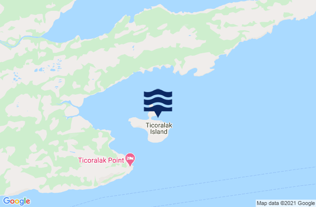 Ticoralak Island, Canada tide times map