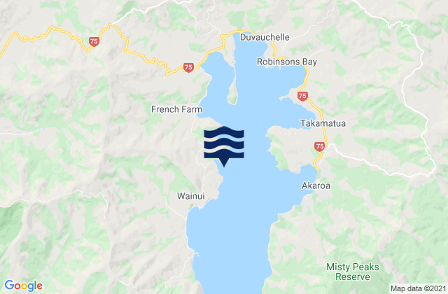 Tikao Bay, New Zealand tide times map