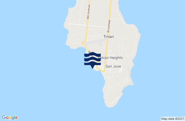 Tinian Island, Northern Mariana Islands tide times map