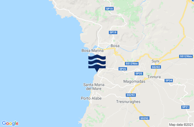 Tinnura, Italy tide times map