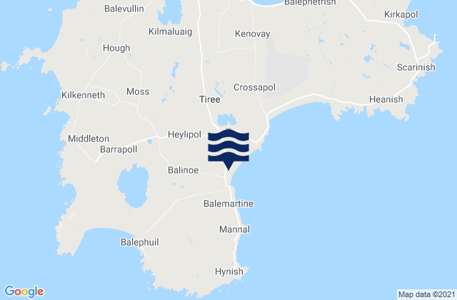 Tiree, United Kingdom tide times map