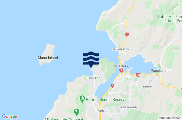 Titahi Bay, New Zealand tide times map