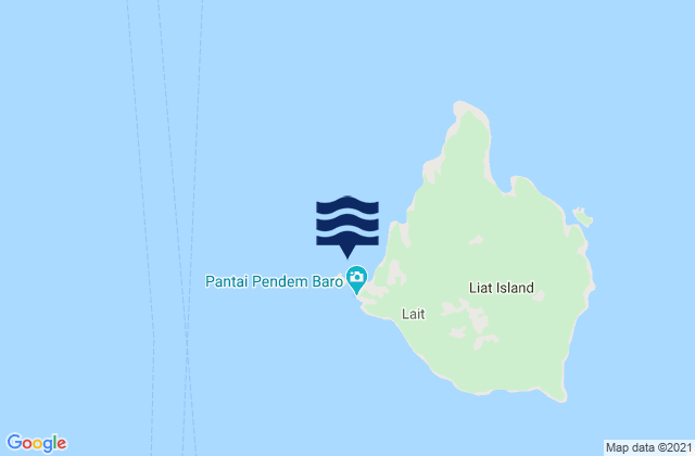Tjelaka Liat Island, Indonesia tide times map