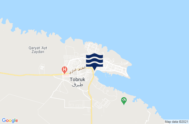 Tobruk, Libya tide times map
