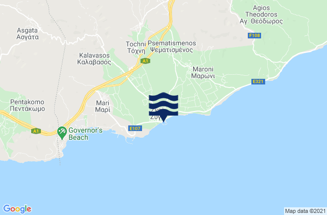 Tochni, Cyprus tide times map