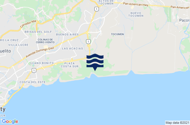 Tocumen, Panama tide times map