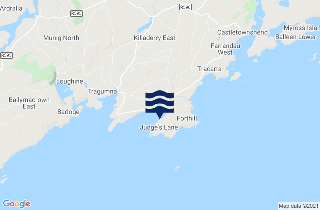 Toe Head, Ireland tide times map